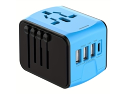 Adaptador De Viagem Universal, Adaptador De Energia Internacional, Azul