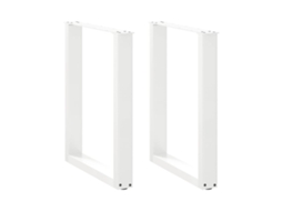 vidaXL Pernas mesa centro 2 pcs em forma de U branco 70x(72-73) cm aço