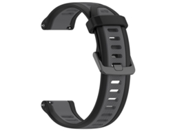 Pulseira Em Silicone Para Garmin Forerunner 165 (22 Mm) Preto Cinza Hexinyigjly
