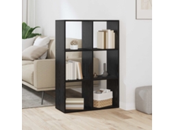 Vidaxl Gabinete De Livros 6 Níveis 69,5 X 29 X 103,5 Cm Carvalho Preto