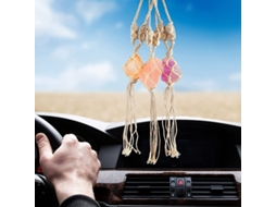 3 Pack Pingentes De Sal Do Himalaia Para Carro, Decorativos Com Cristais, Boa Sorte, Decoração De Casa E Carro