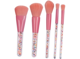 Conjunto De Pincéis De Maquiagem Femininos, 5 Peças, Cabo Granulado, Pincel Cosmético Gokoco