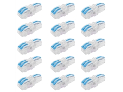 Conector Rápido Laxiscreed T Transparente Para Ligação De Fios Com 1 Entrada E 2 Saídas