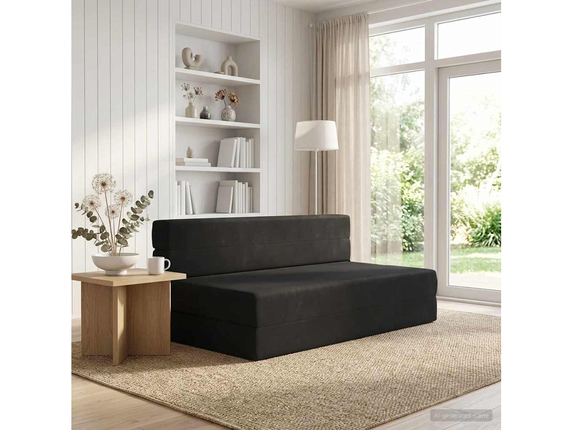 Vidaxl Sofá Cama Dobrável Preto 152 X 86,5 X 60 Cm Tecido