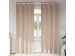 Vidaxl Cortinas Blackout Com Argolas 2 Unid. Cinzento-acastanhado