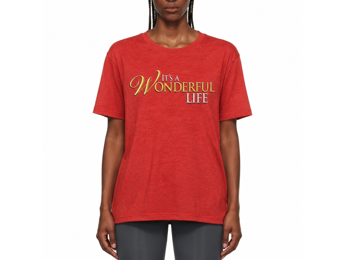 Rockinstone Its A Wonderful Life Logo Heather Red Adult T-shirt Size:xxl