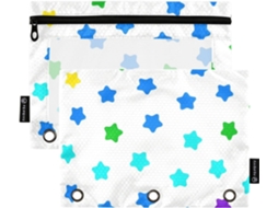 Pasta Colorida Em Formato De Estrela Com Divisórias Transparentes, Bolsos Reforçados Com Ilhós E Fecho, 3 Argolas Para