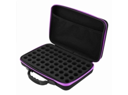 Estojo para óleos essenciais de casca dura, capacidade para 60 frascos 5ml/10ml/15ml, roxo S/MARCA