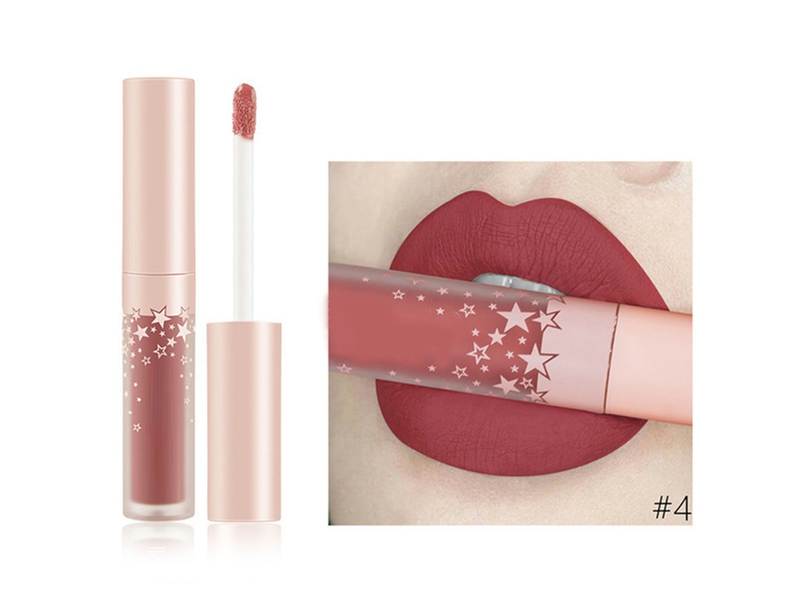 Brillo Labial Mate Nude De Larga Duración Ligero Hidratante Seguro Pigmentado Crema Labial Cosmético 9703-4