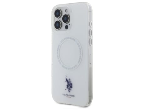 Capa Magsafe para iPhone 16 Pro USPOLO Pele Sintética Branco