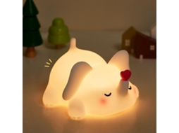 Luminária infantil de elefante em silicone com LED, 3 modos de iluminação e bateria.