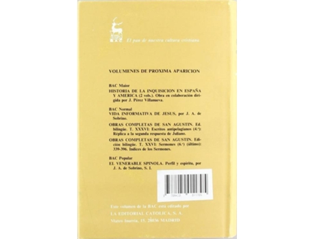 Livro Obras Completas De San Agustín.XXXV: Escritos Antipelagianos (3.º): La Perfección De La Justicia  de San Agustín