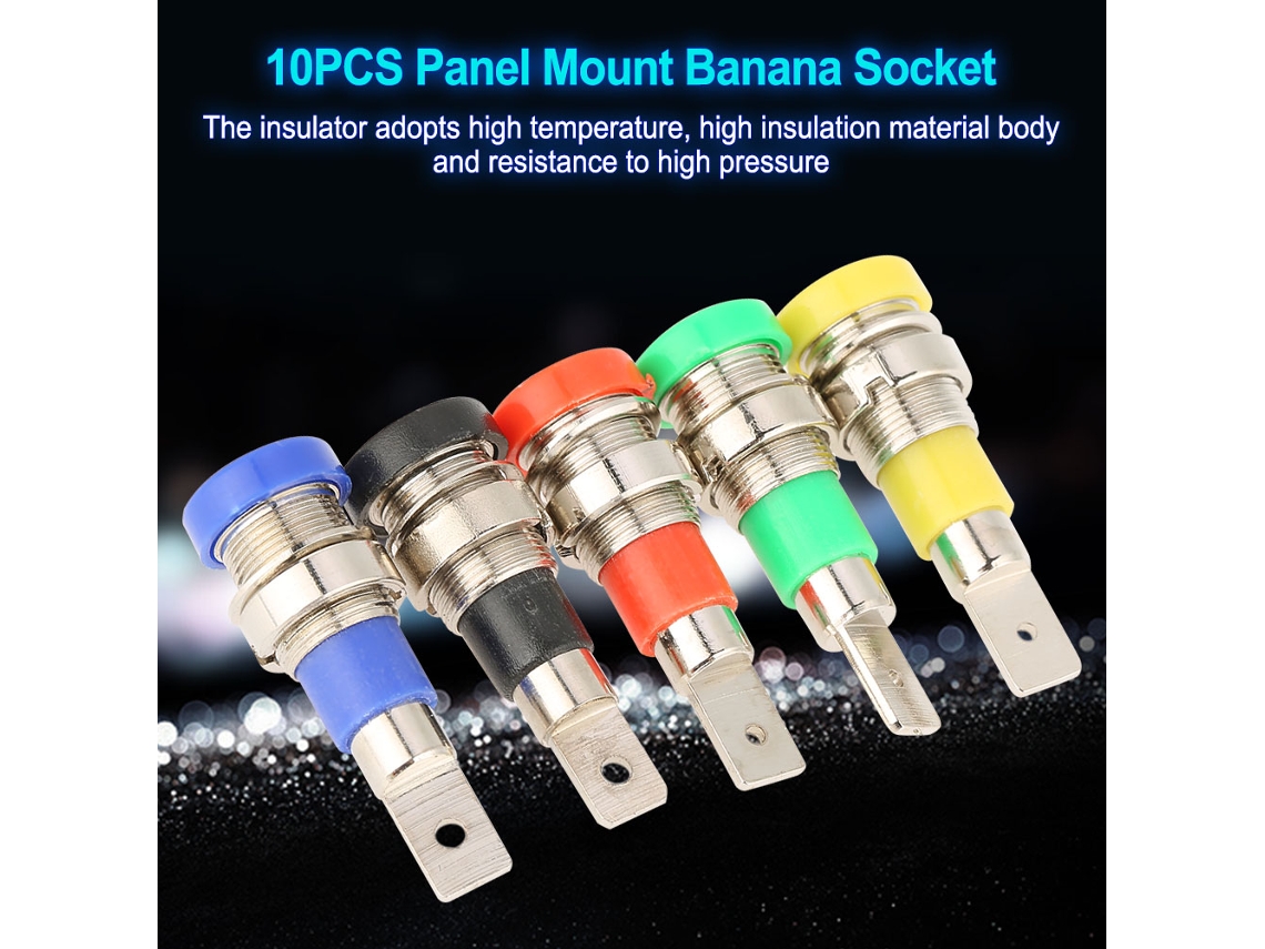 Laxiscreed Conectores Banana 4.0mm Coloridos, Pack De 10 Para Testes Em Painéis Elétricos