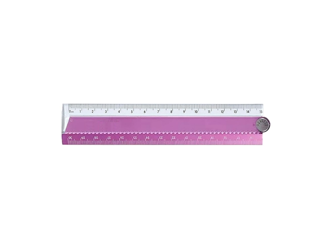 Multifuncional Dobrável Régua 15cm, Dobrada Até 30cm, Resina, Ergonômico, Alumínio, Reta, Ideal para Costura