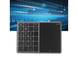 Teclado numérico sem fio com touchpad, 22 teclas, conexão dual-mode 2.4G, interface tipo C, teclado portátil para laptop, cinza Slowmoose