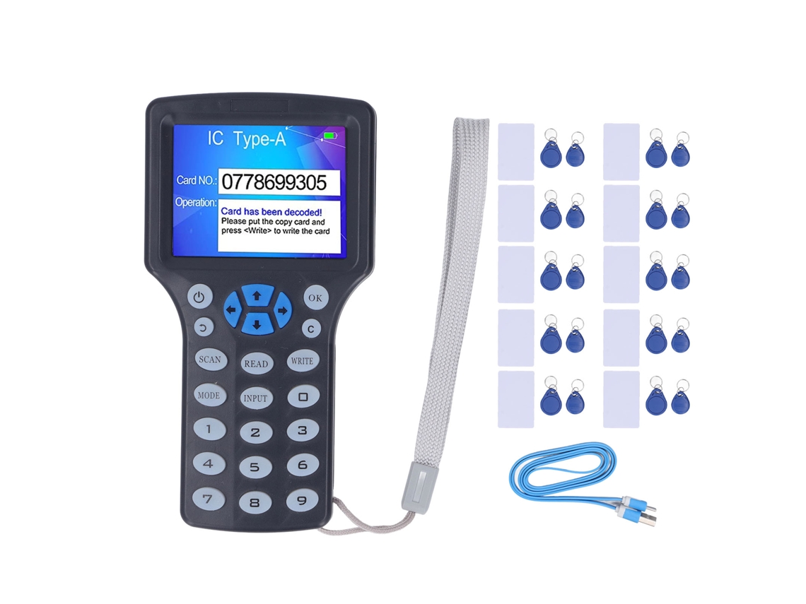 Lector Escritor Rfid Nfc Com Tela Colorida De 2.8" E Chaveiro Uid