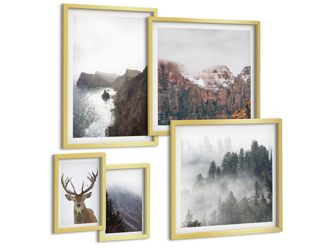 Conjunto De Pinturas Paisagens Da Natureza Selvagem Espelharte (5 Peças)