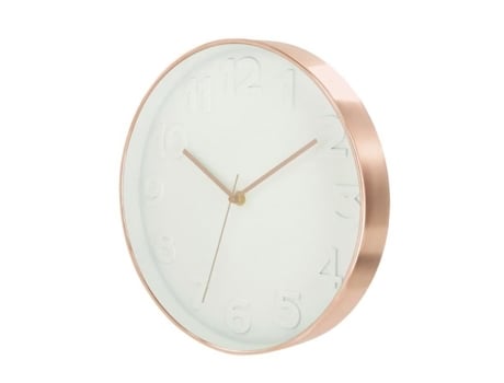 Relógio redondo Deco Chic - Diam. 12 - Branco e Cobre