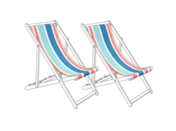 Conjunto De 2 Lonas De Substituição Para Espreguiçadeira Beliani Anzio/avellino De Poliéster Multicolor 44x113x1