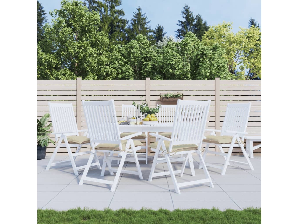 Vidaxl Almofadões De Cadeira 6 Pcs 40x40x7 Cm Tecido Oxford Bege
