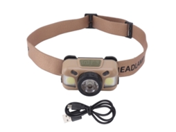 Lanterna de Cabeça Led Recarregável Ipx4 Modo Dual Luz Branca para Camping Hiking Running Ciclismo | S/MARCA