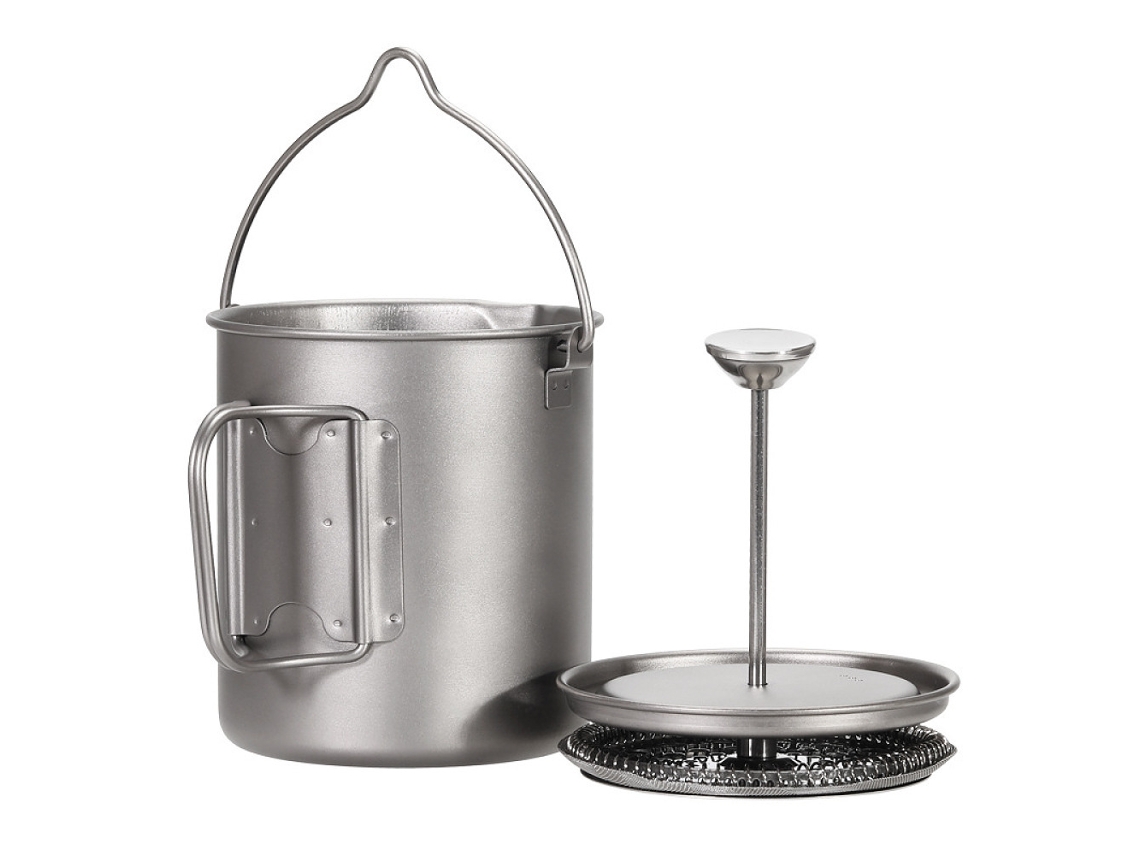 Caneca De Camping Bestargot Titan Kopp Outdoor, 750ml Máx. Prensa Francesa Coffee Maker Can, Cafeteira Camping, Redonda