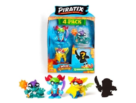 Piratix Wild Kingdom Pack De 4 Figuras 1 Surpresa Mudança de Cor Ppx4b412in00 6 de maio Ppx4b412in00 6 de maio Caixa Mágica p25