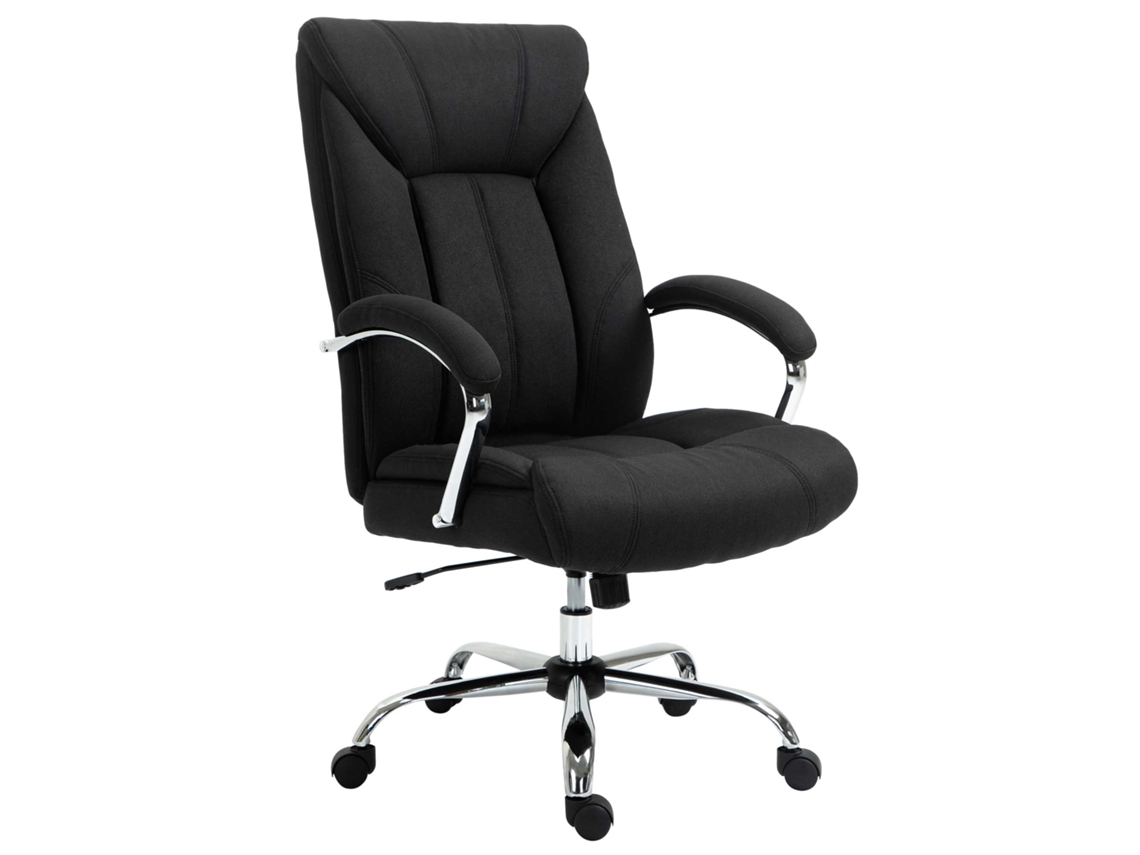 Cadeira Escritório Ergonômica 65x78x118cm Com Altura Ajustável E Função Balanço, Encosto Alto Preto