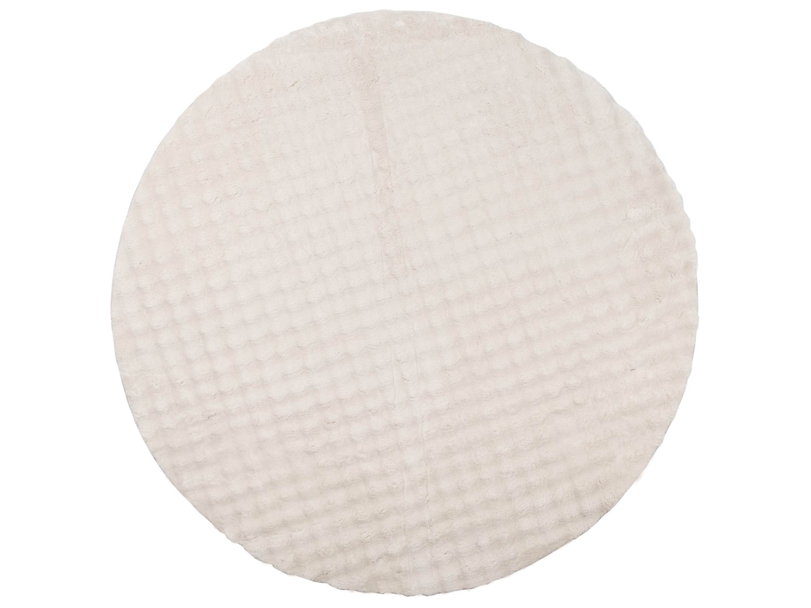 Conjunto 1 Tapete Interno Vidaxl Bege Poliéster (ø 200 Cm)