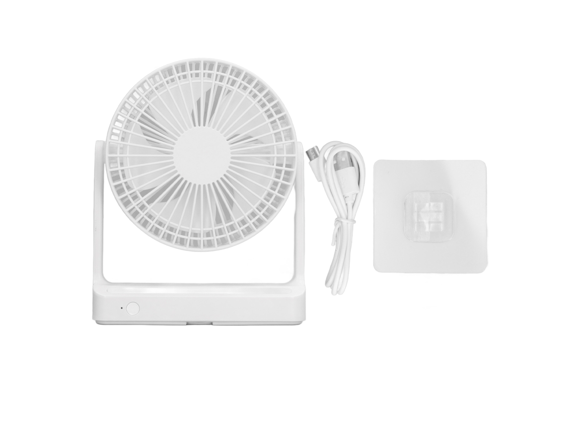 Ventilador Portátil Mini de Mesa com Luz Noturna Recarregável Parede Suspenso Home Office | S/MARCA