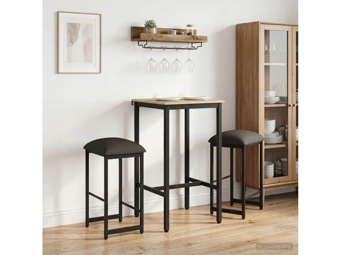 Vidaxl Banco De Bar 2 Unid. Cinzento-escuro 40 X 32 X 74 Cm