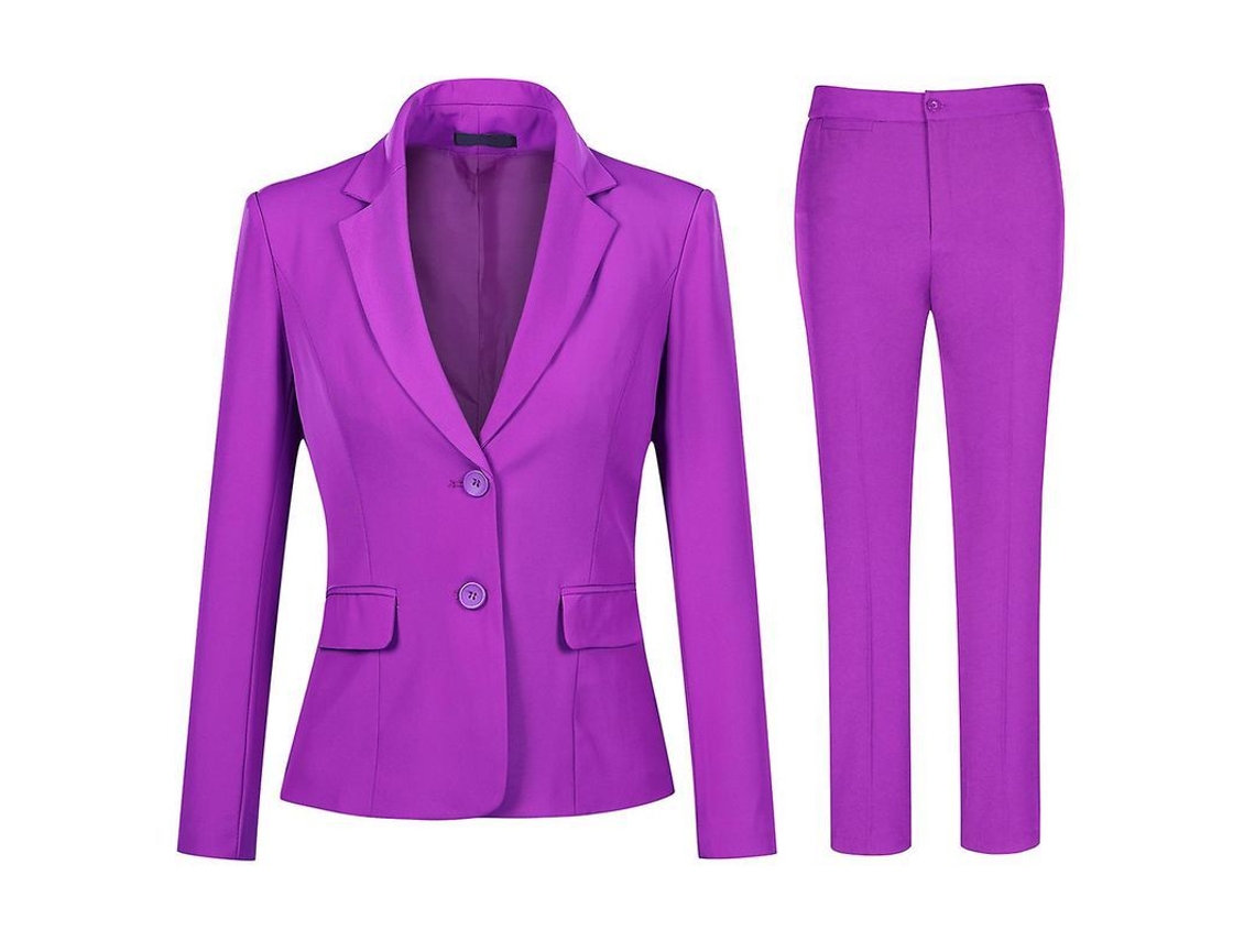 Conjunto Top E Calça De Tricot - Tecido Confortável E Respirável - Ideal Para Todas As Estações E Ocasiões Roxo