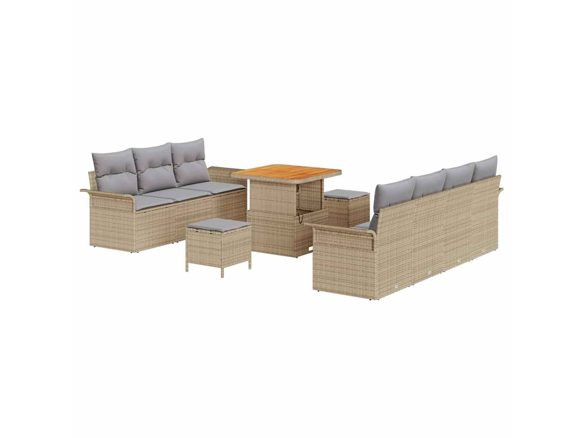 Maison Exclusive - Conjunto De Sofá De Jardim 10 Pcs Bege E Cinza Claro