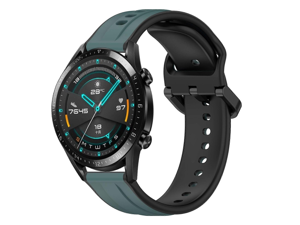 Pulseira De Silicone Bicolor Com Formato Convexo Para Huawei Watch Gt2 42mm 20mm