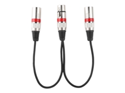 Adaptador Split Xlr Fêmea para Duas Macho Cabo de Áudio 30cm Canon Red Mali