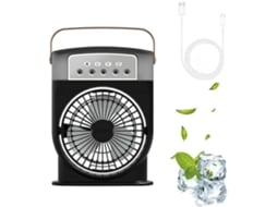 Ventilador De Mesa, Ar Condicionado Recarregável Com Nebulização E O Sistema De Resfriamento De Gelo, Preto Chrui