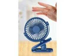 Ventoinha de Mesa Usb com Clip 3 Velocidades Rotação 350 Azul MEOIRUERY