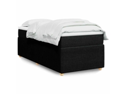 Vidaxl Cama Com Molas/colchão 100x200 Cm Tecido Preto