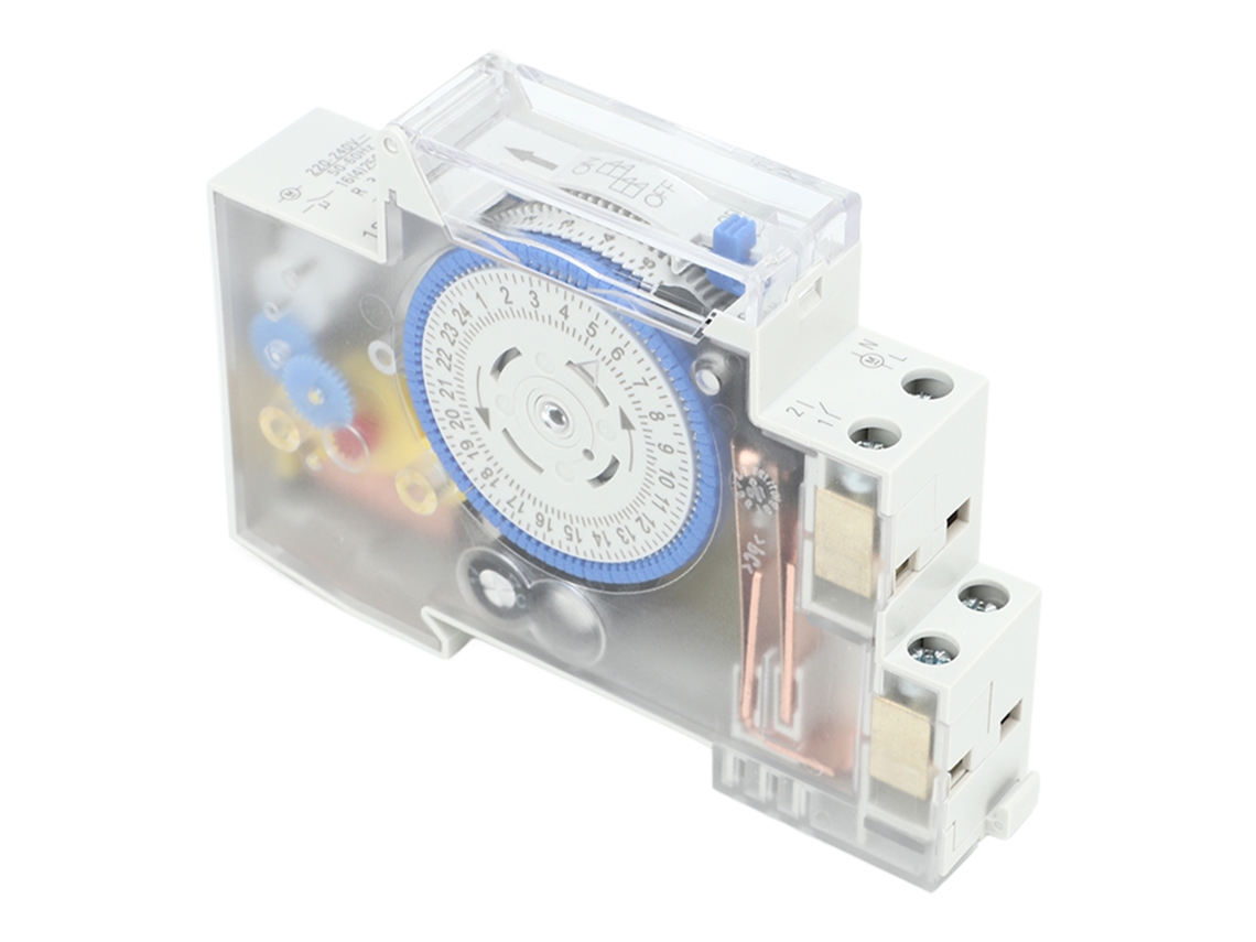 Hkj interruptor Temporizador Mecânico Transparente 24h com Bateria para Sistema Elétrico Ac 220‑240v