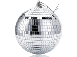 Bola De Espelhos Disco 2 Peças Prata 15cm Para Festa De Qualidade Plástica Durável