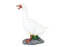 Figura de Pato em Resina Impermeável Jardim Branco