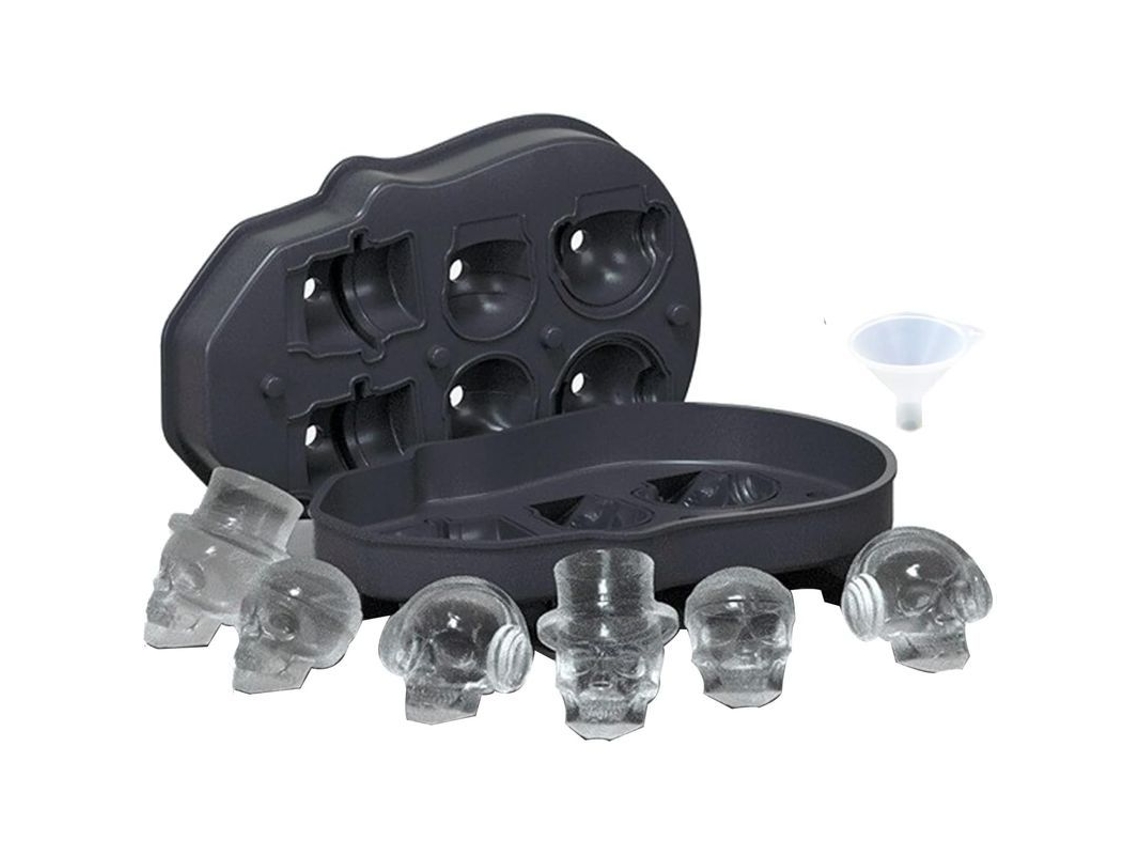 Molde De Gelo Em Forma De Caveira 3d Com Tampa, Molde De Silicone Para Gelo, Whiskey E Gin