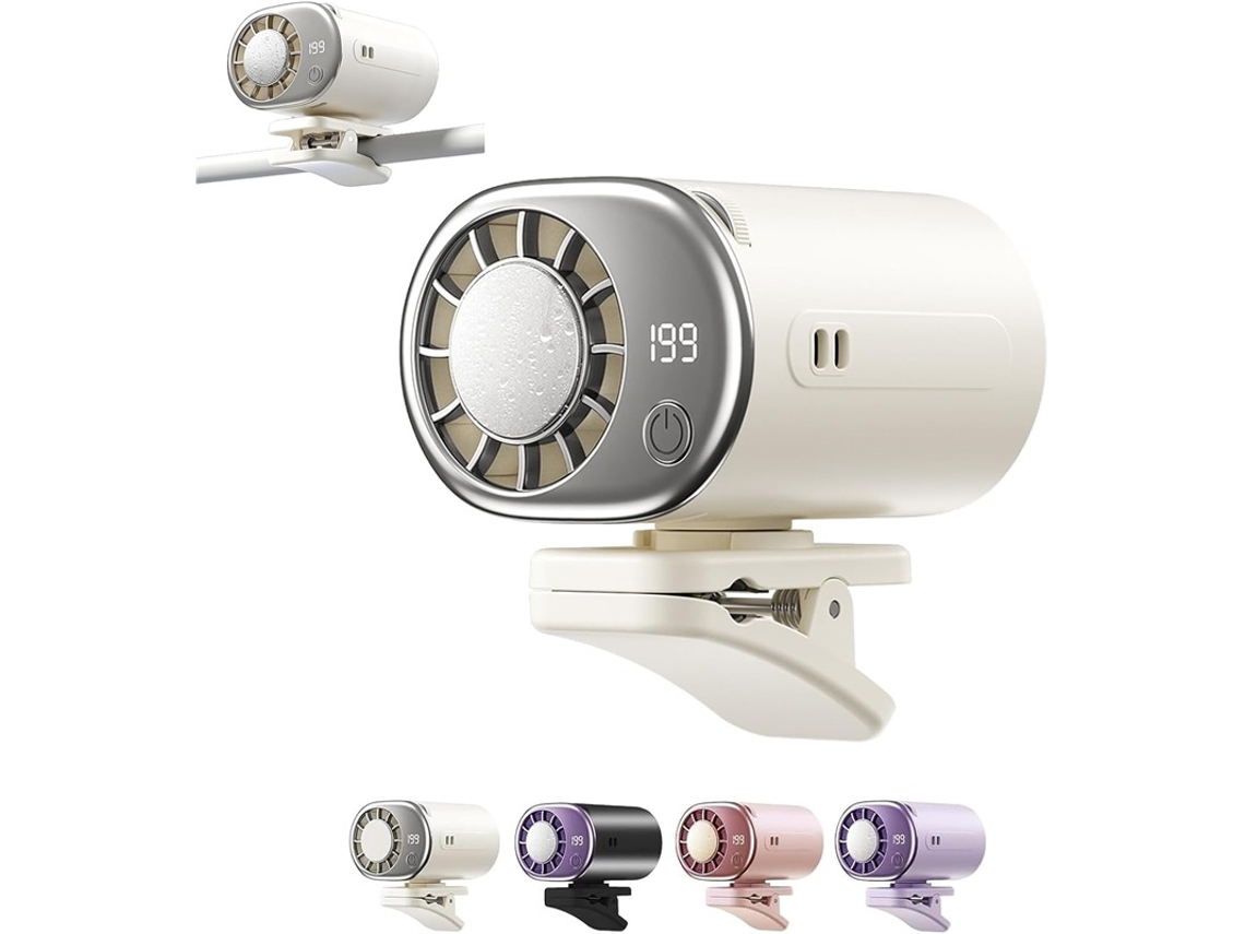 Ventilador Carro Clipe Led 360° Usb Branco