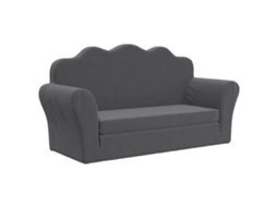 Maison Exclusive - Sofá-cama Infantil De 2 Lugares Pelúcia Macia Antracite