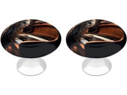 Conjunto De 2 Puxadores Aço Inoxidável Para Armários Cozinha, Com Coruja Tocando Piano, Personalizados Para Gavetas
