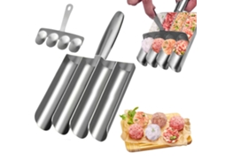 Máquina De Almôndegas 4 Em 1, Aço Inoxidável, Prata, 1 Conjunto