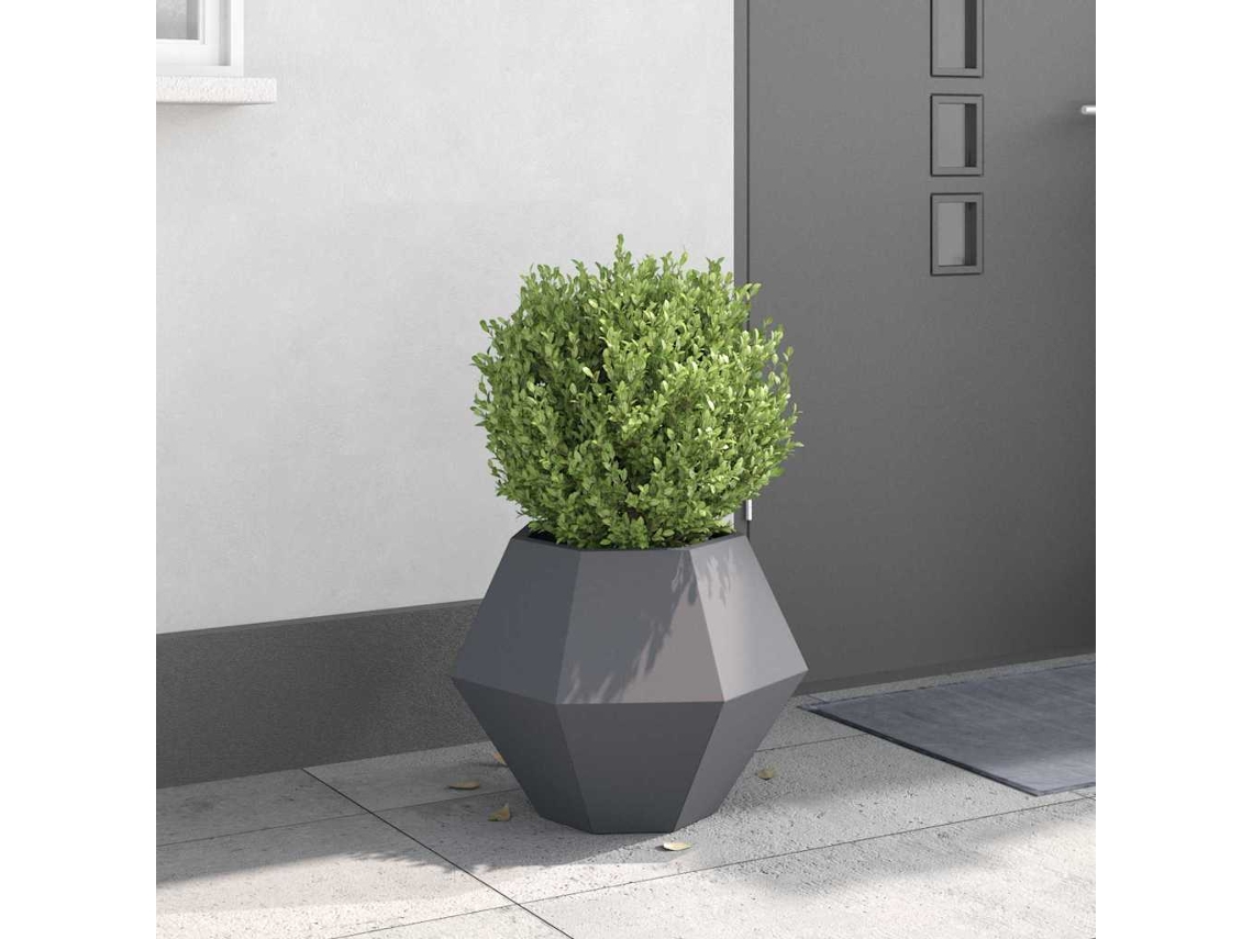 Vidaxl Floreira Antracite 50 X 50 X 40 Cm Aço