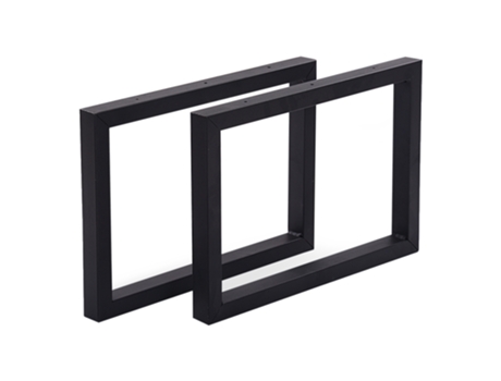 Juego de 2 patas de banco Lunderskov acero negro mate 35 x 50 cm [en.casa]