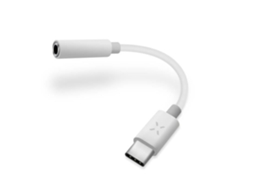 Adaptador USB C para fone de ouvido de 3,5 mm com link fixo e chip DAC branco