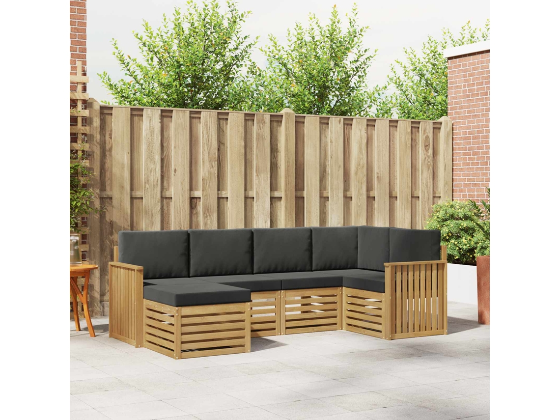 Vidaxl Conjunto De Sofás Para Exterior 6 Unid. Branco E Antracite
